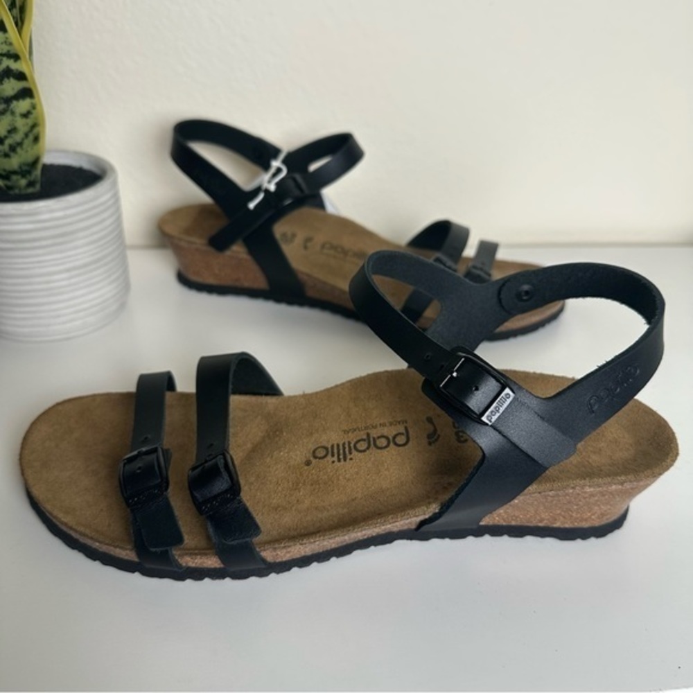 Birkenstock Papillio Black Lana Wedge Heeled Sandal 43 Men’s 10 Women’s 12